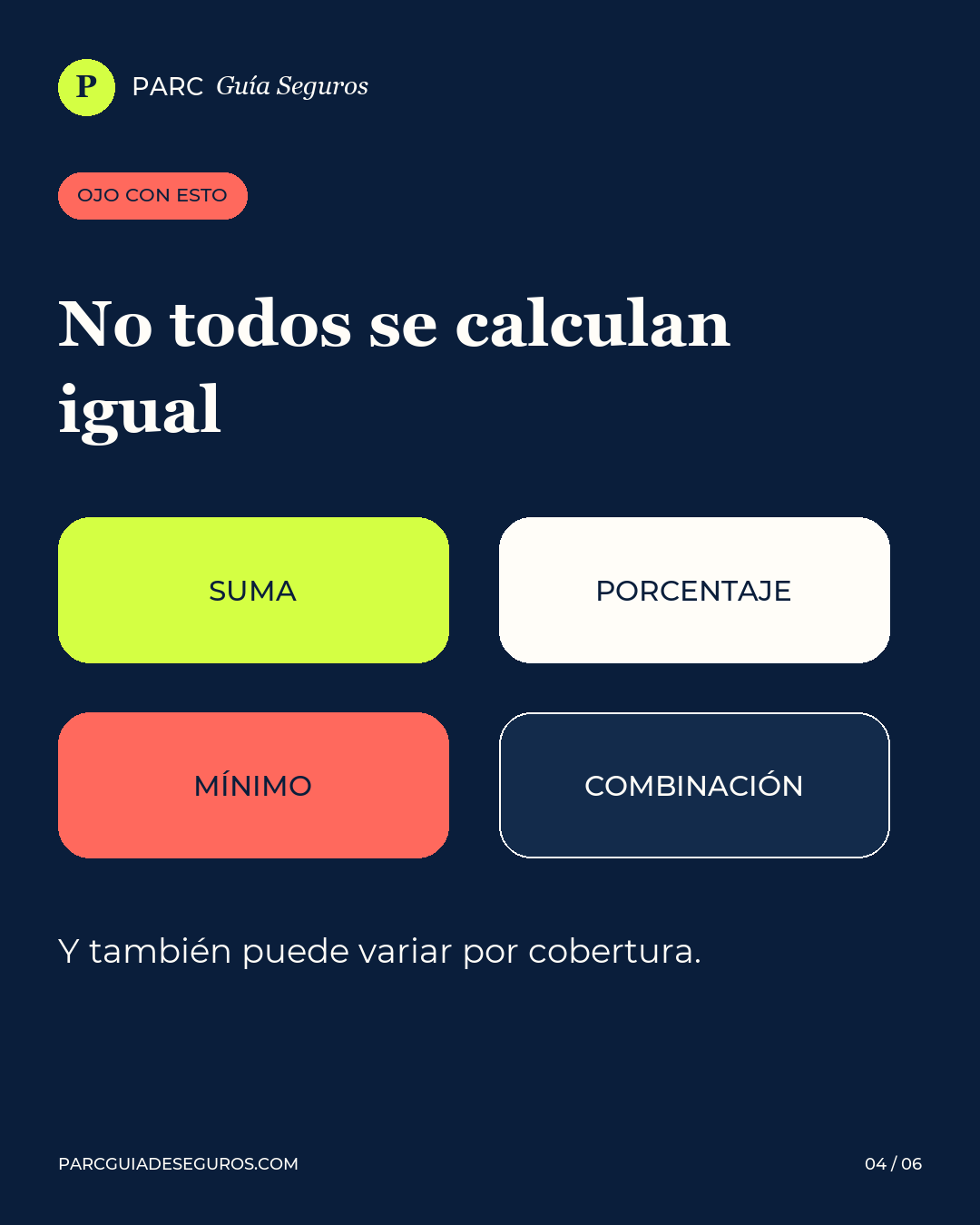 Formas en que puede calcularse un deducible